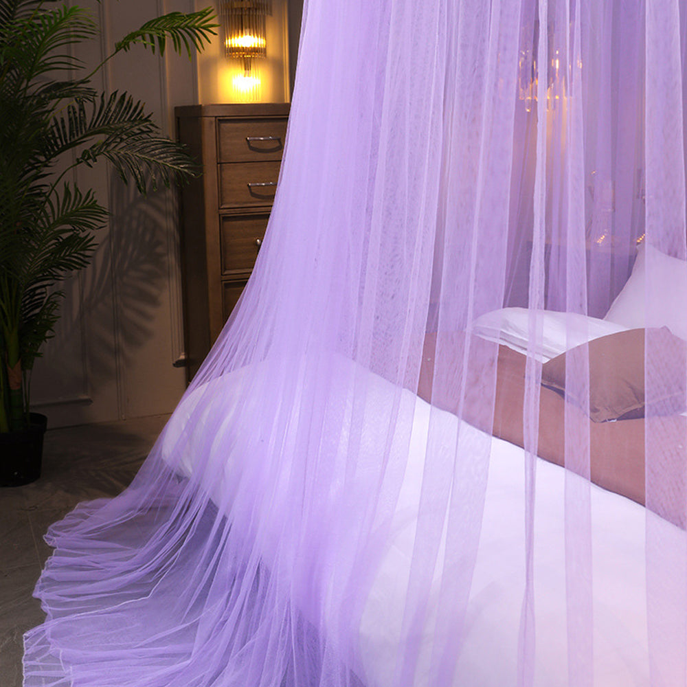 Lace Bed Canopy Drapes Dome Mosquito Net Hanging Bed Curtain Purple