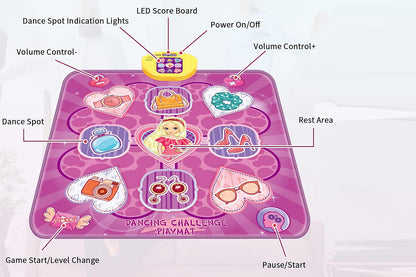 Dance Mat for 4-12 Year Old Girl Electronic Dance Pad with 8 Button for Birthday