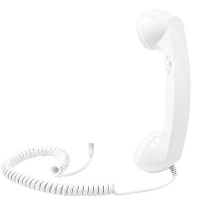 Retro Type C Wired Phone Handset with Microphone for Phones Computers - White