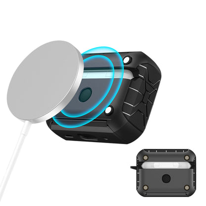 Rugged Protective Case for Airpods Pro 3 with Carabiner Clip and Kickstand-Black
