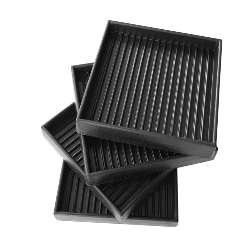 8 Piece Rubber Furniture Leg Floor Protectors - Black
