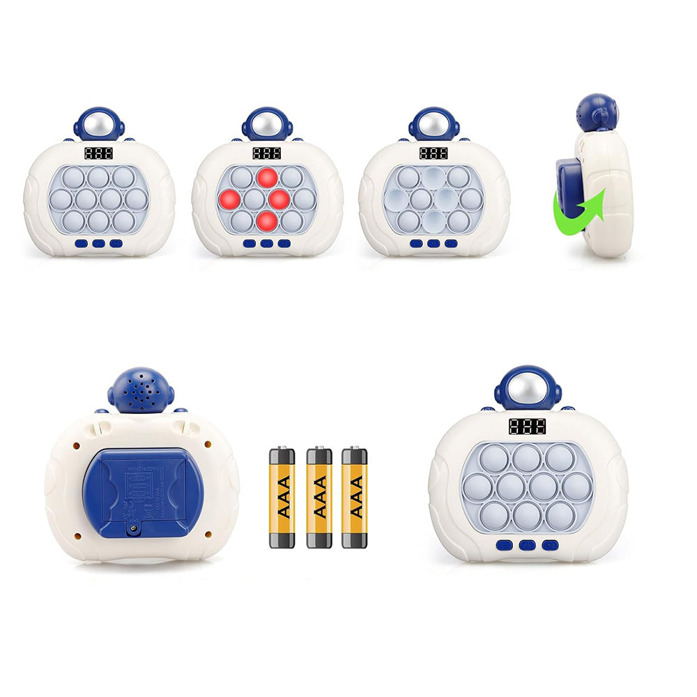 Fast Push Game Pop Puzzle Game Sensory Toys with Digital Display for Kids Blue Spaceman