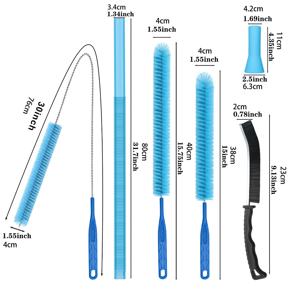 6Piece Appliance Cleaning Brush Set for Dryer Refrigerator
