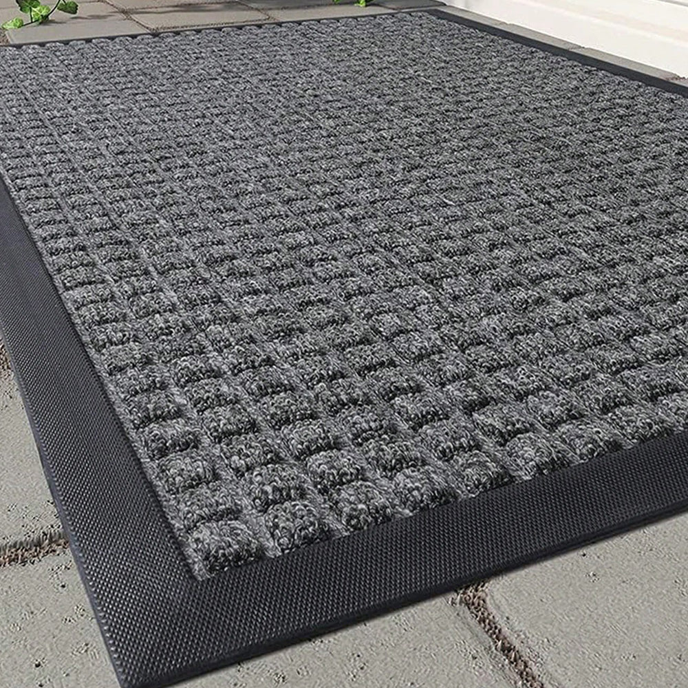 PVC Entrance Floor Mat with Slip Resistant Rubber Backing - Grey