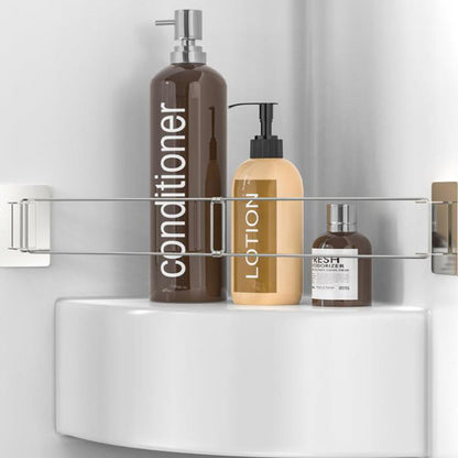 2Pcs Adjustable RV Shower Corner Storage Rack Stainless Steel Rod for Corner Shelves in Camper