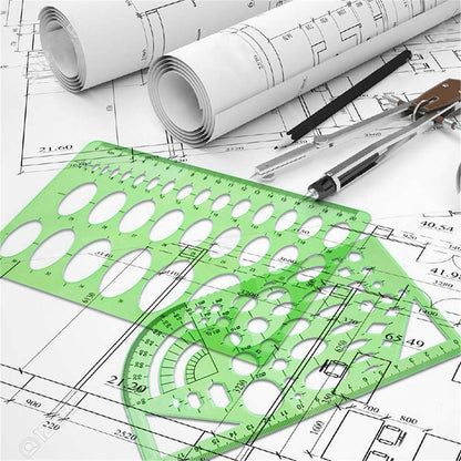 11PCS Plastic Geometric Drawing Templates Set DIY Drafting Stencils Tools