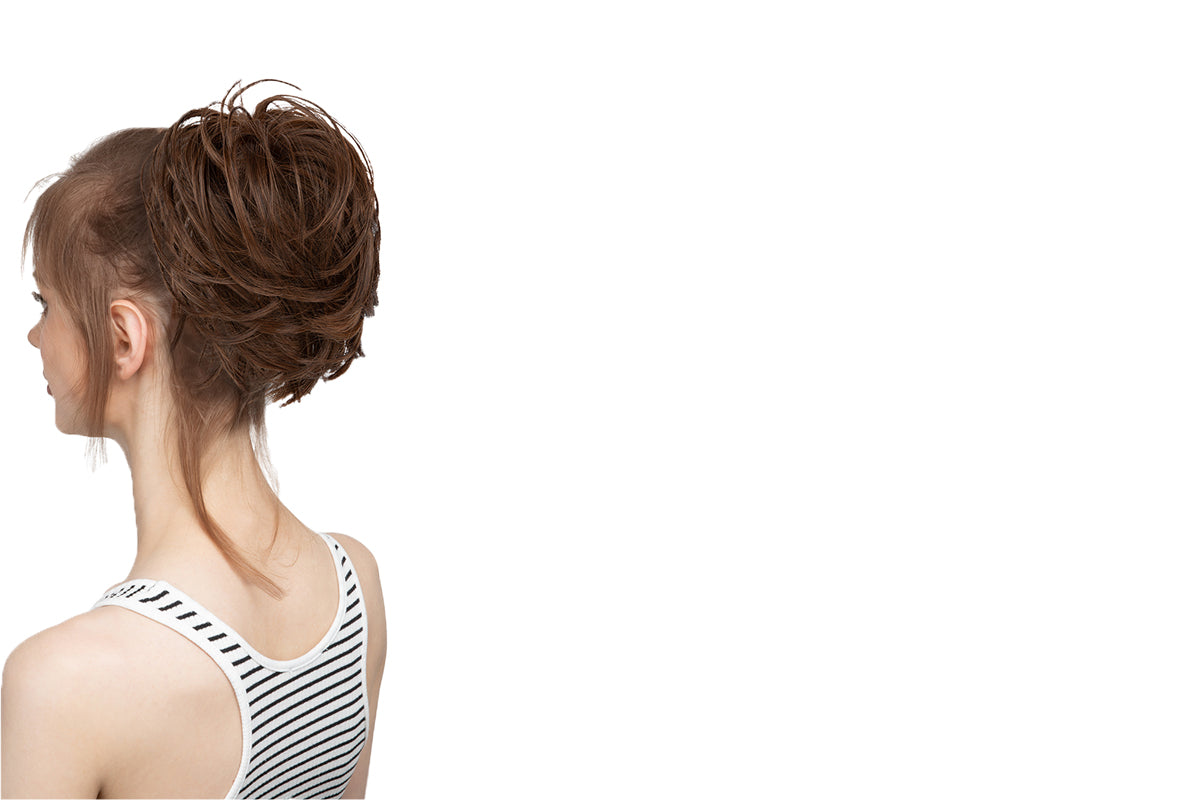 20CM High-Temperature Fiber Natural Messy Bun Scrunchy Thick Messy Bun Hair Piece-Light Brown