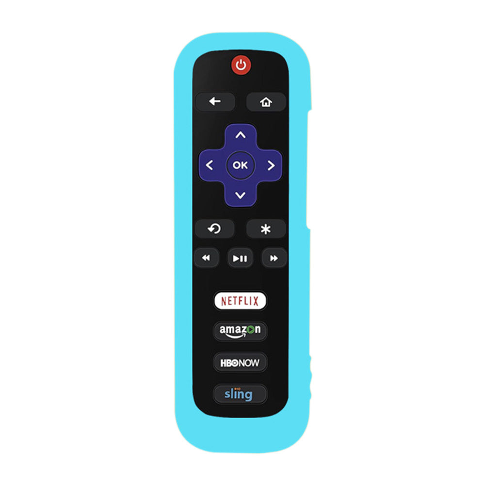2 Pack Glow in The Dark Silicone Case Cover for Roku TV Remote -Blue