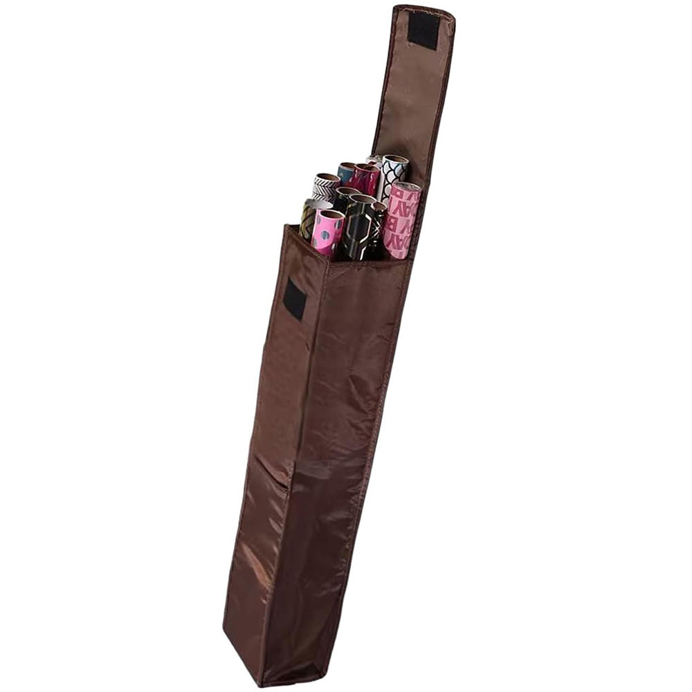 Wrapping Paper Storage Bag with Pocket for 9 Christmas Gift Wrap Rolls - Coffee