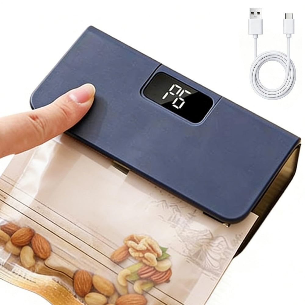 6 Level Bag Sealer with Cutter and LED Display Heat Sealer - Navy