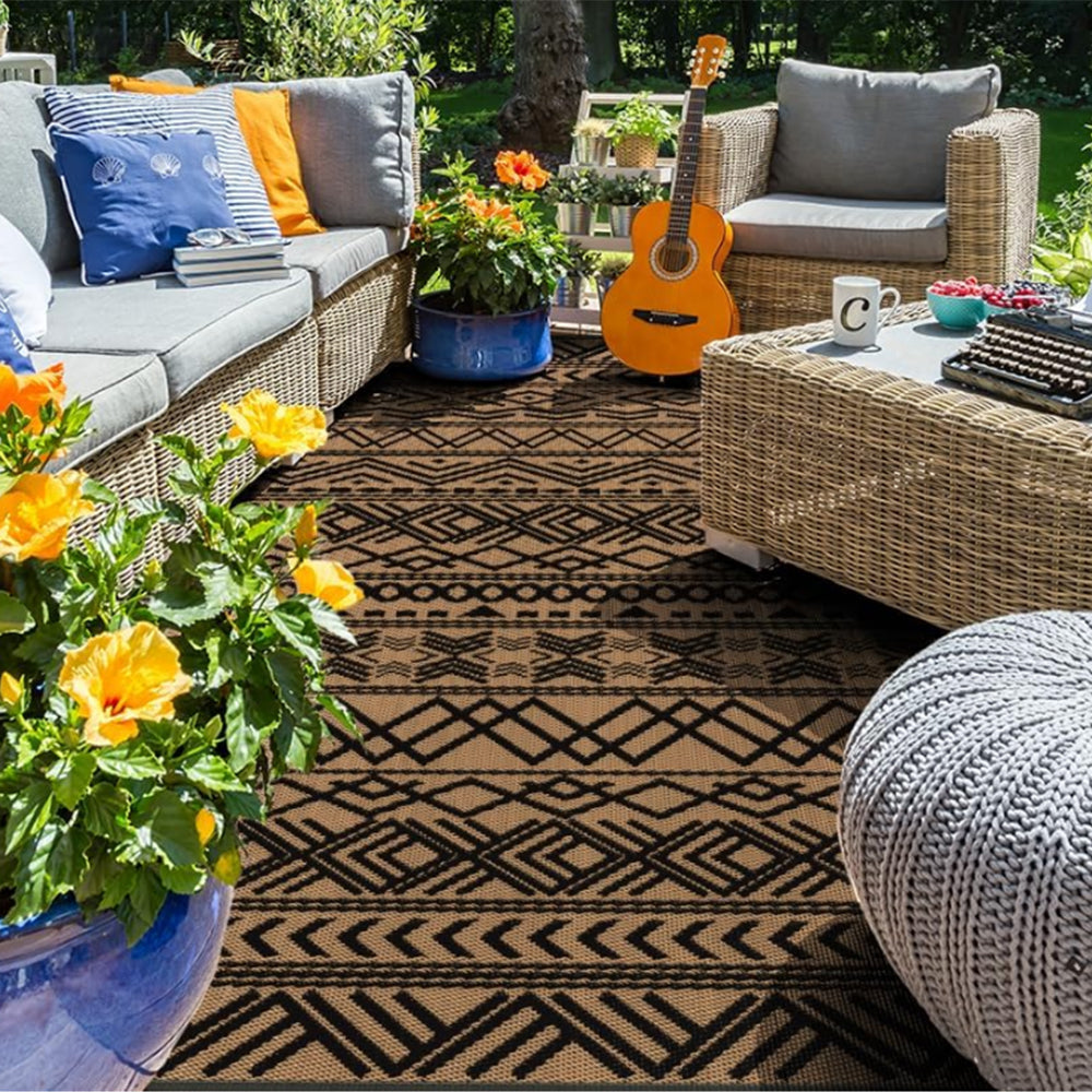 Geometric Pattern Floor Mat Camping Mat for Outdoor Patio Picnic Beach Style 2