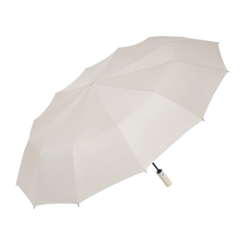 Automatic Folding Umbrella UV Protection Sun Umbrella with Safe Reflective Stripe Beige