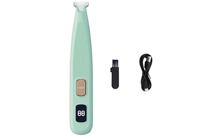 Electric Dog Paw Trimmer with LED Light Digital Display Dual Speed Pet Groomer-Green