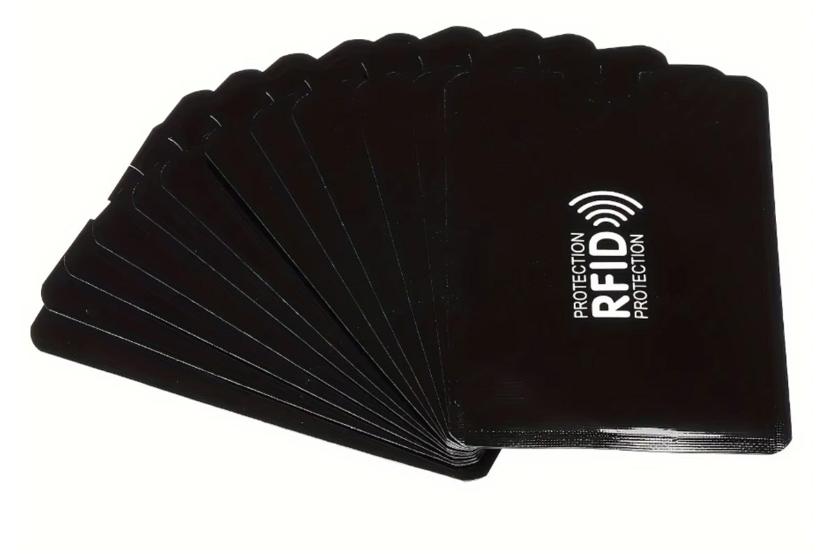 30 PCS Slim RFID Blocking Card Sleeves Credit ID Protector Wallet Shield-Black