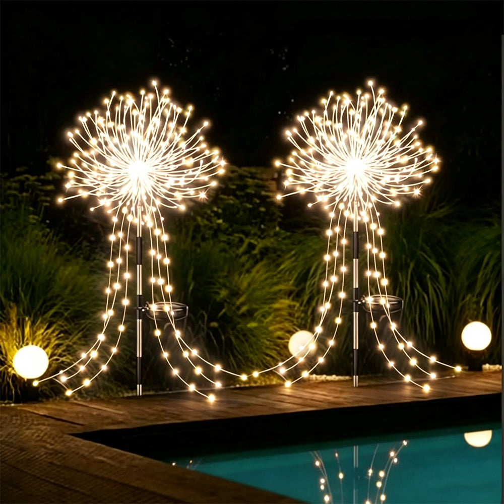 4 Pack Solar Firework Lights String with 8 Modes - Warm White