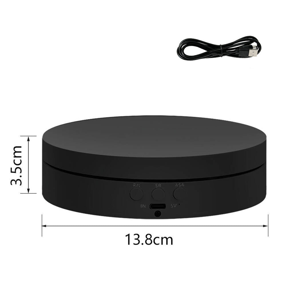 Electric Rotating Display Stand 360 Degree Motorised Turntable with Adjustable Speed Four Angle Modes Black