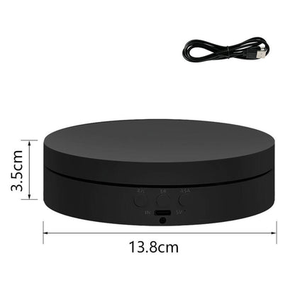 Electric Rotating Display Stand 360 Degree Motorised Turntable with Adjustable Speed Four Angle Modes Black