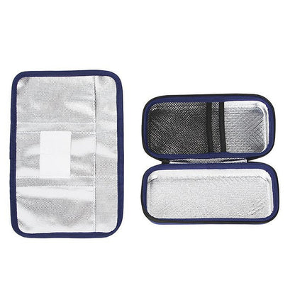 Insulin Cooler Travel Case Diabetic Medication Cooler Bag-Navy