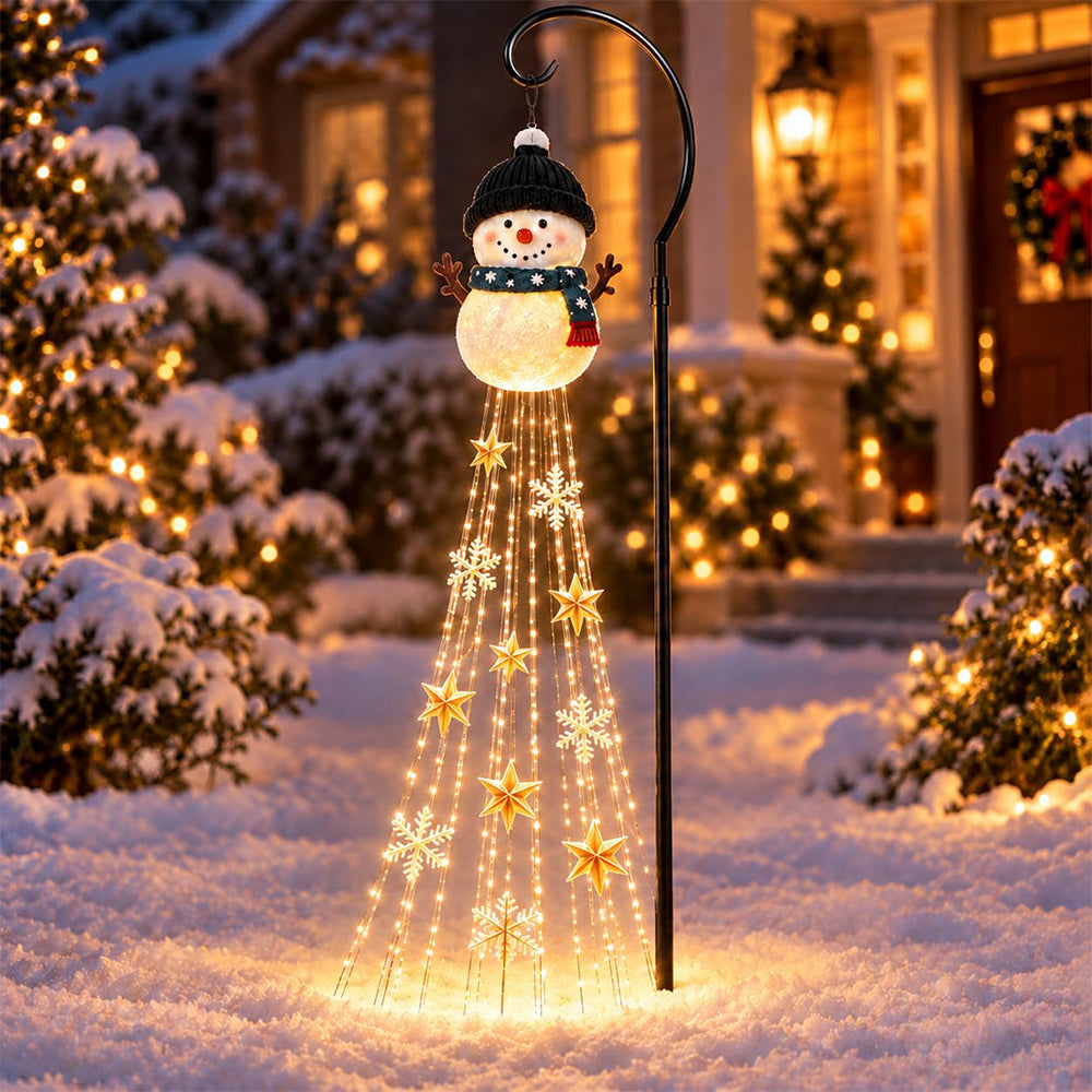 Solar Snowman Stake Solar Light Warm LED Garden Decoration Light