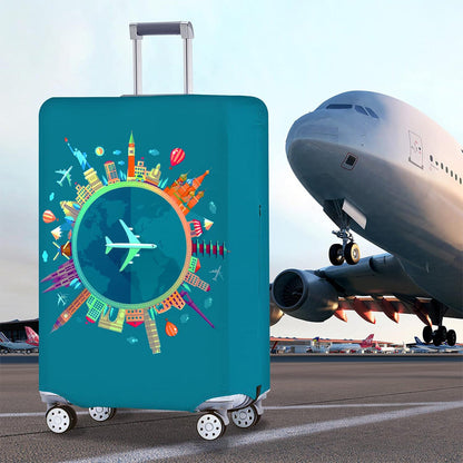 Elastic Protective Luggage Cover Stretchable Travel Suitcase Protector Green
