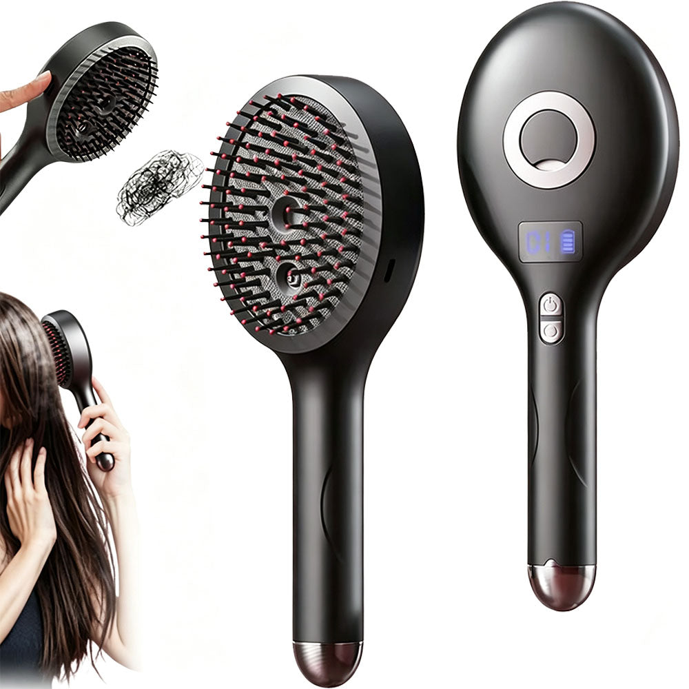 3 in 1 Electric Spray Hair Comb with Mist Function-Black