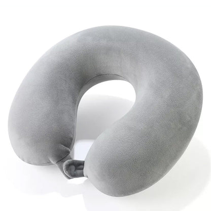 Travel Neck Pillow Memory Foam U Shaped Pillow for Flights Road Trips Office Gray