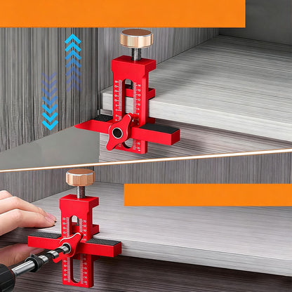 Cabinet Door Mounting Alignment Tool with Measurement Scale - Red