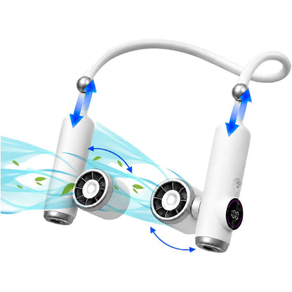 Detachable Easy Attached Neck and Handheld Fan - White