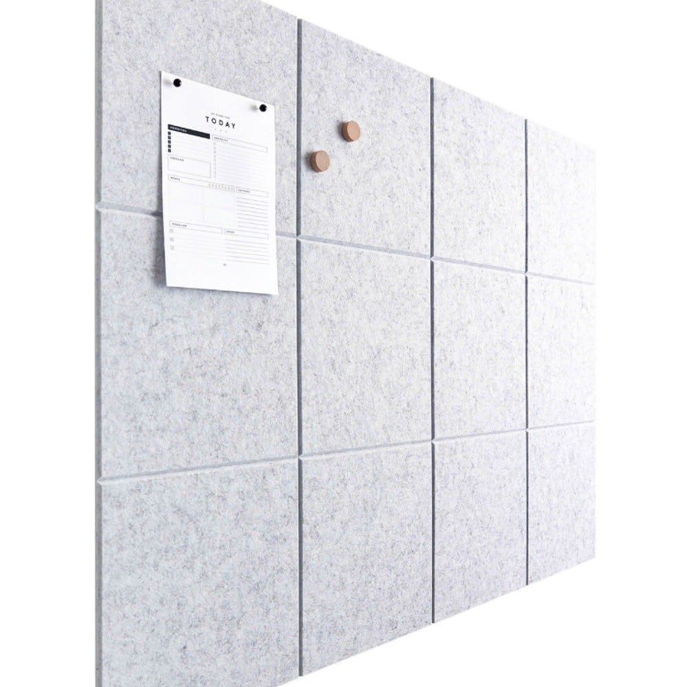 12Pcs Large Felt Bulletin Board Cork Boards for Walls Office Classroom-Grey