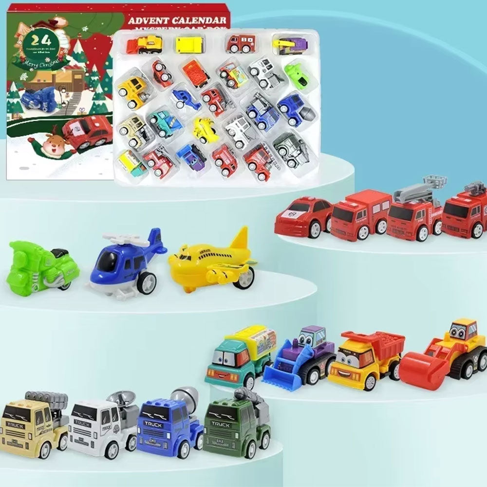 24 Days Pull-Back Cars Advent Calendar for Kids Countdown Calendar Style 1