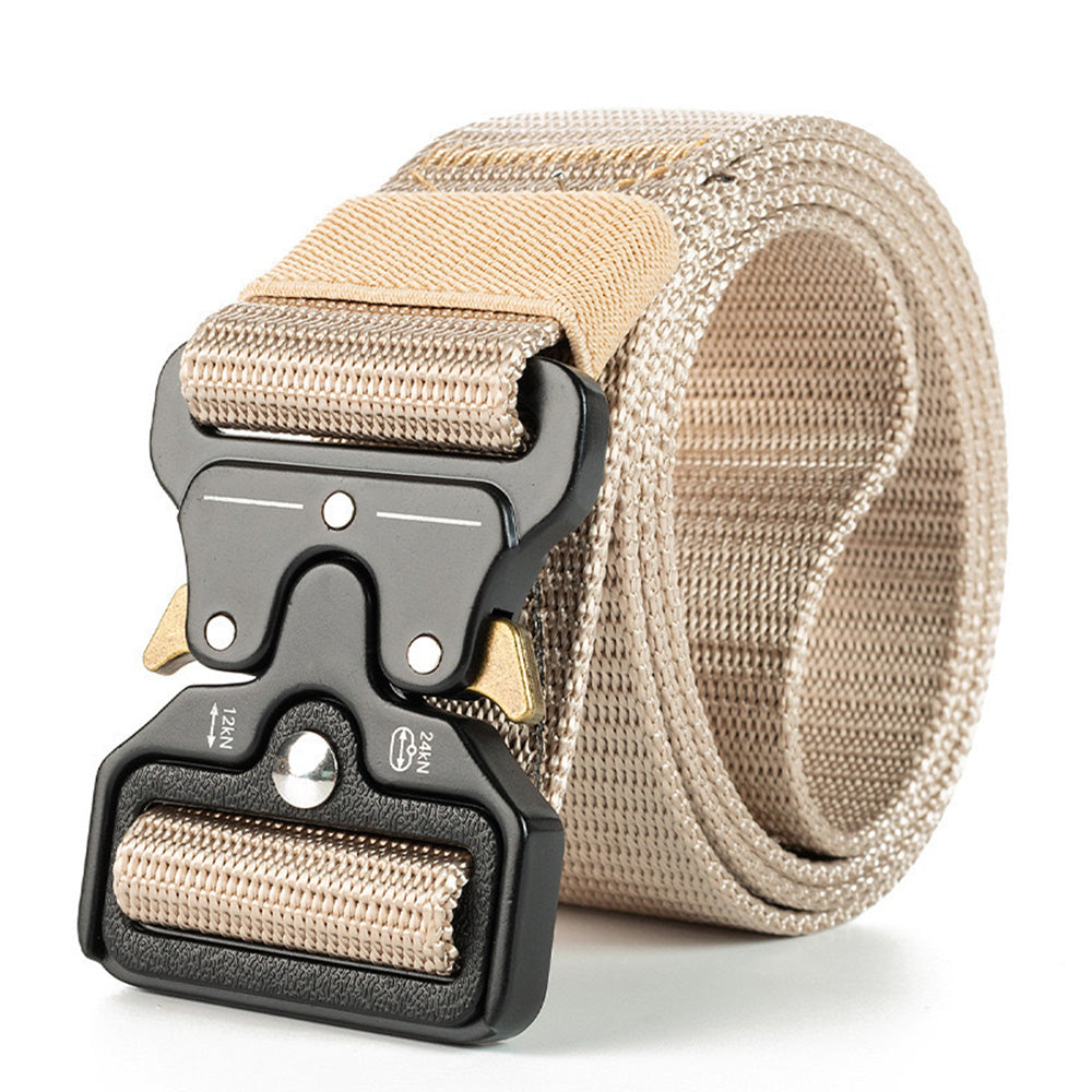 Nylon Tactical Belt Quick-Release for Outdoor Work Daily-Khaki