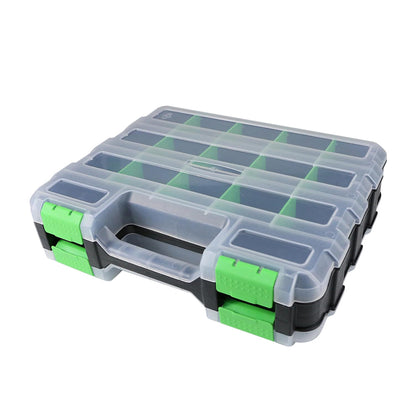 34 Grid Double Sided Tool Organizer Box for Screws Nuts - Green