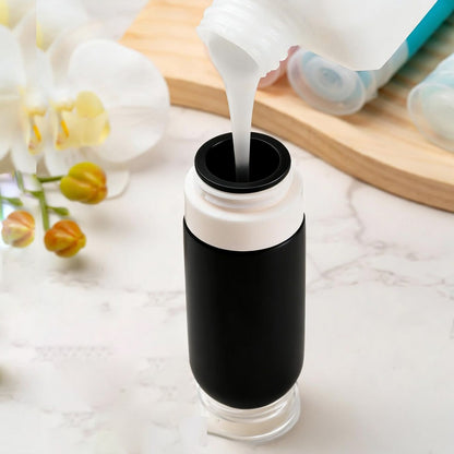 17Pcs Travel Bottles for Toiletries Silicone Travel Containers for Shampoo-Black
