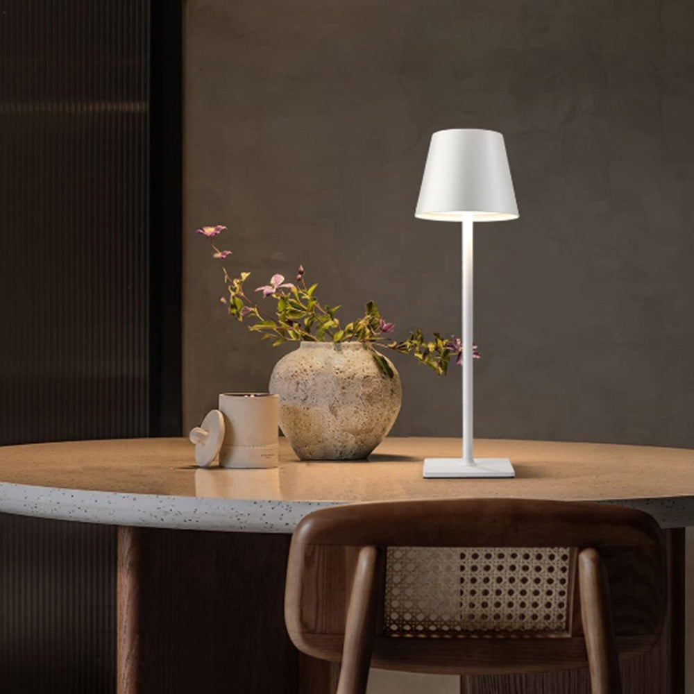 Cordless 3 Color Dimmable Table Lamp Rechargeable Modern LED Desk Lamp White