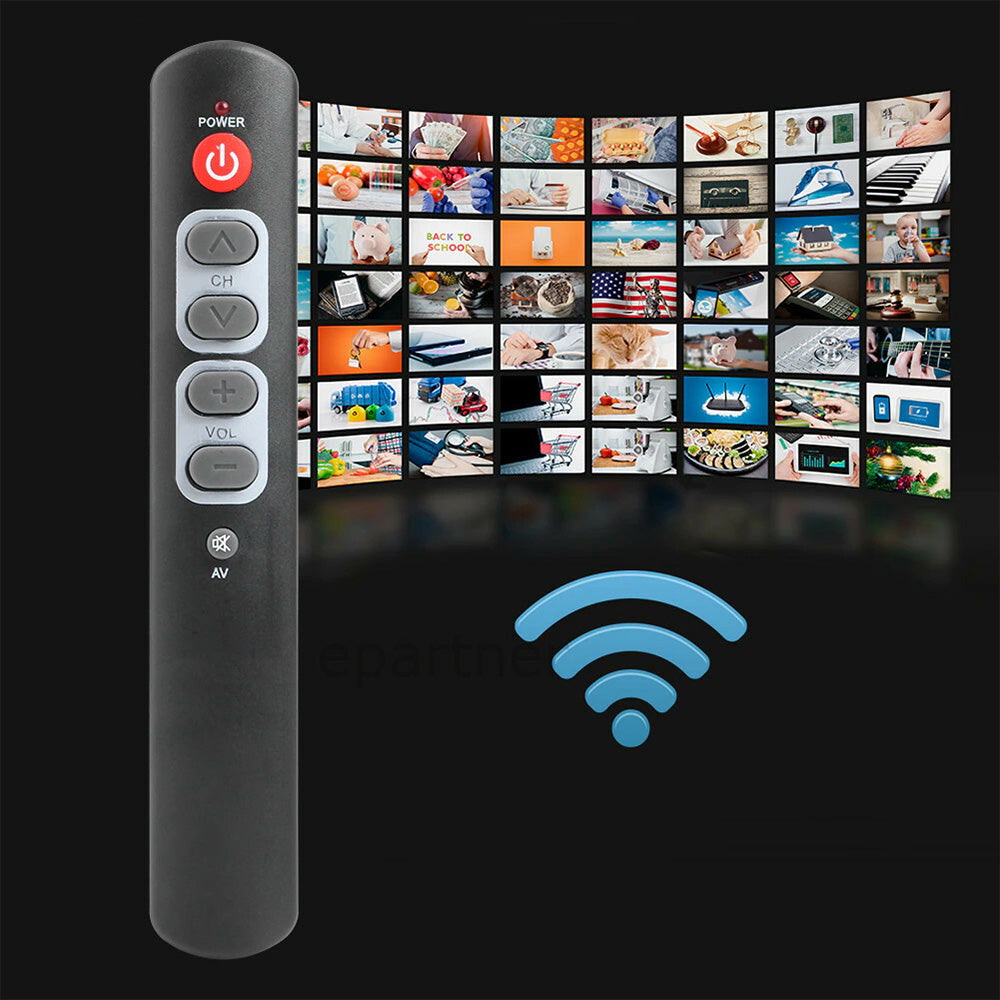 Universal Learning Remote Control for TV Soundbar Elderly Large Button 6 Key Simple-grey