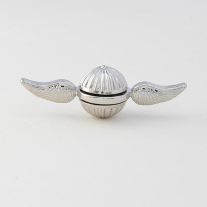2Pcs Fidget Sphere Spinner Desk Spinning Toy Wings Finger Hand Spinner Silver