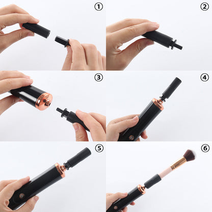 Electric Makeup Brush Cleaner and Dryer Machine Cosmetic Brush Spinner Cleaner for Most Size Brushes Black