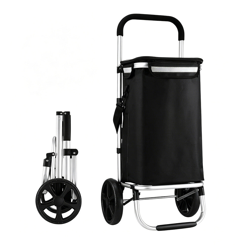 Folding Shopping Cart with Oxford Bag-Black
