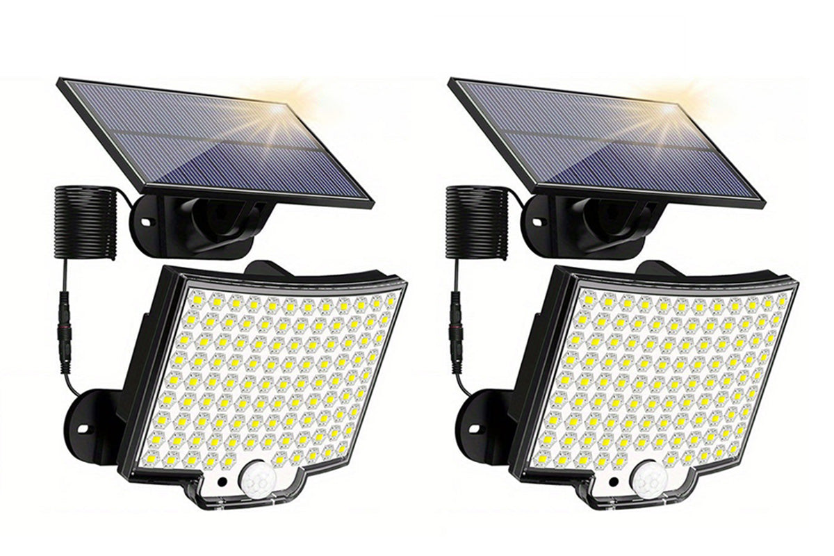 2Pcs 106 LED Solar Motion Sensor Light Outdoor Wall Security Garden Flood Lamp