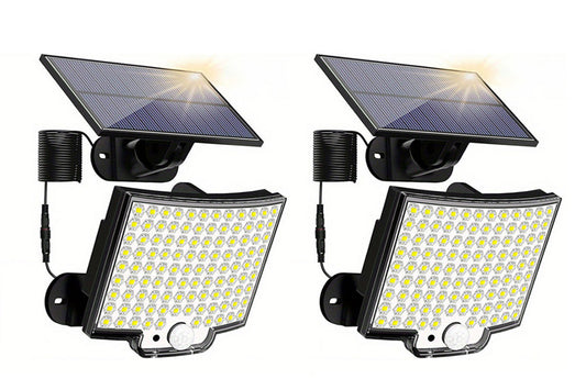 2Pcs 106 LED Solar Motion Sensor Light Outdoor Wall Security Garden Flood Lamp
