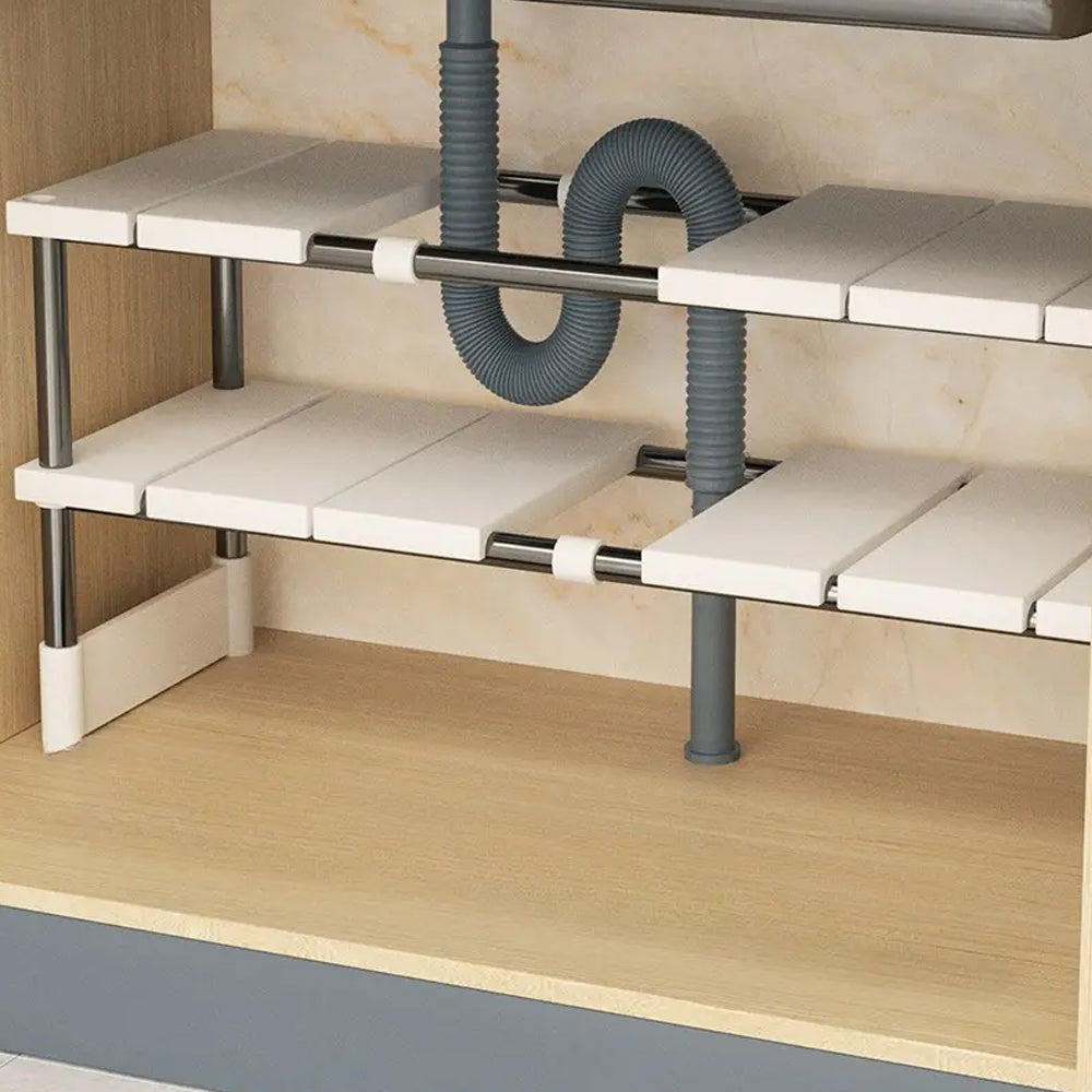 Under Sink Storage Shelf Adjustable Organizer Rack for Kitchen Bathroom