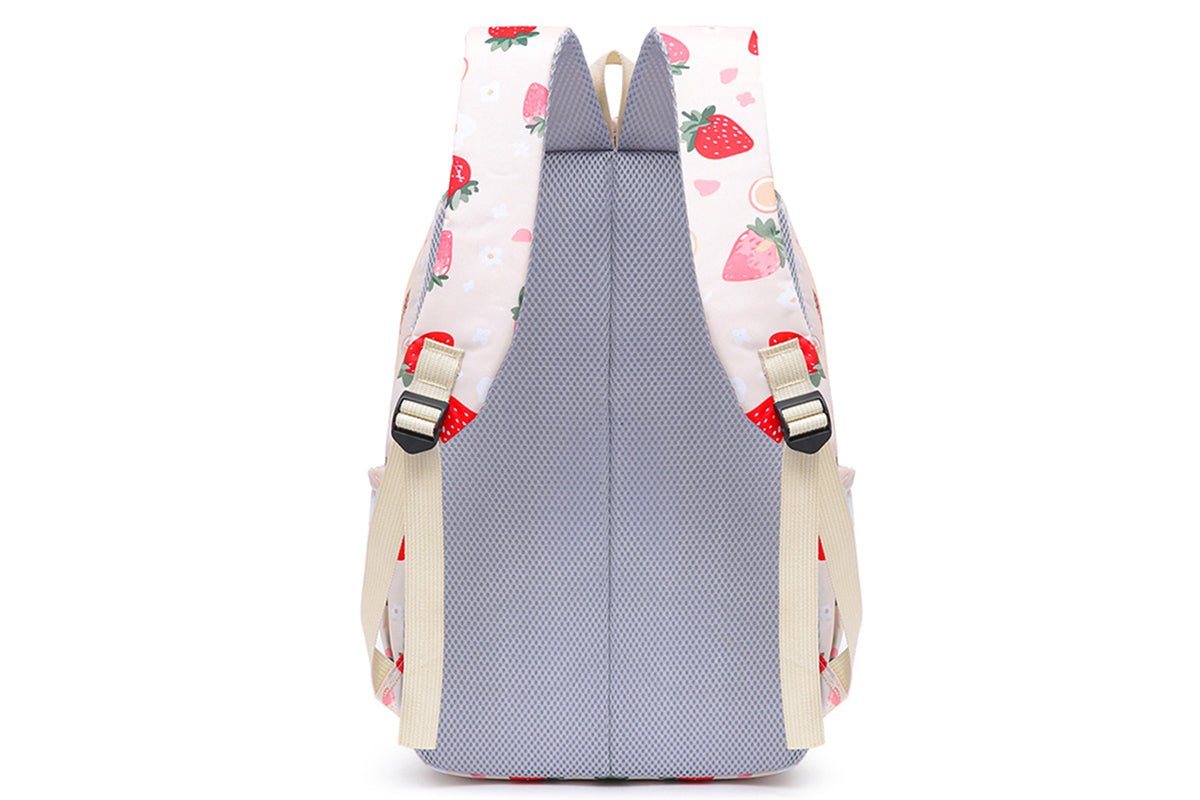 3Pcs Set Kids Backpack With Lunch Bag Pencil Bag Nylon Lightweight School Backpack-Beige