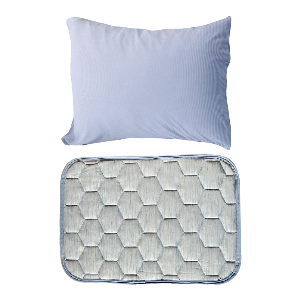 Pillowcase and Pillow Towel Set Cooling Pillow Covering Decorative Cushion Cover Set Blue