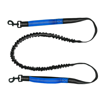 Hands Free Dog Walking Waist Bag with Adjustable Dog Leash Waist Belt Pouch Dog Running Rope Blue