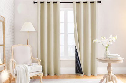 2 Pack 100 Percent Blackout Curtains - Beige