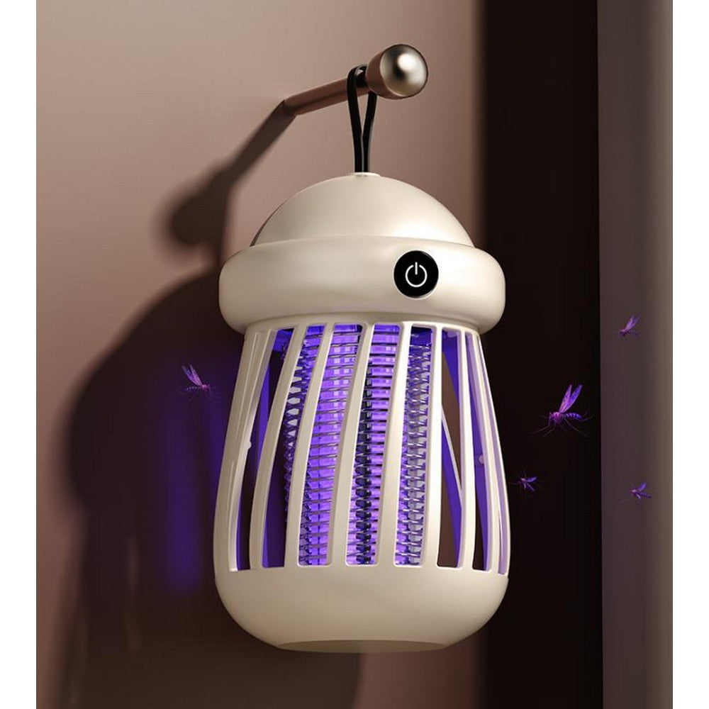 Bug Zapper Outdoor Indoor Mosquito Killer Trap Lamp with Light for Patio-White
