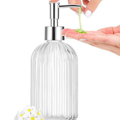 450ml Glass Soap Dispenser for Kitchen Bathroom-Clear