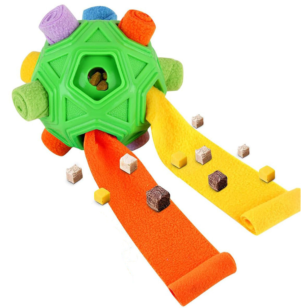Dog Snuffle Ball Slow Feeder Puzzle Toy for Treats-Green