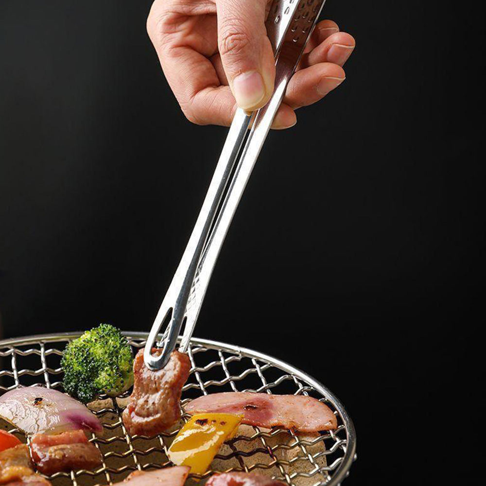 6 Stainless Steel Long Handle Food Tongs Grill Tweezers