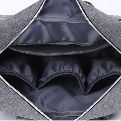 Large Mummy Bag Multi-Pocket Travel Nappy Tote Shoulder Bag Grey